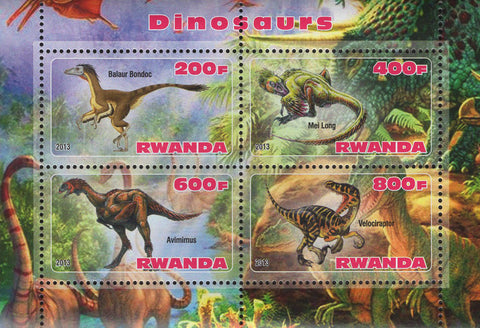 Dinosaur Jungle Souvenir Sheet of 4 Stamps Mint NH