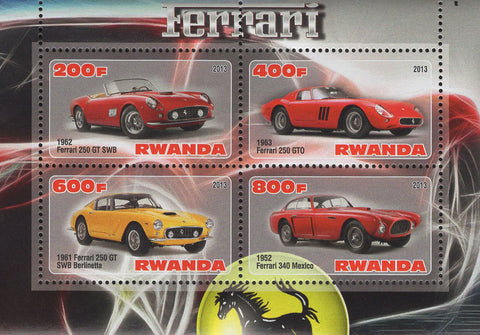 Ferrari 250 GT SWB Luxury Cars Souvenir Sheet of 4 Stamps Mint NH