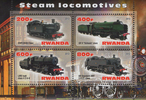 Steam Locomotive Souvenir Sheet of 4 Stamps MNH