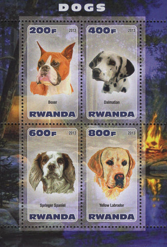 Dogs Domestic Animals Souvenir Sheet of 4 Stamps MNH