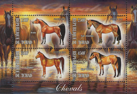 Horses Souvenir Sheet of 4 Stamps Mint NH