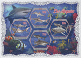 Sharks Ocean Fish Corals Fauna Souvenir Sheet of 4 Stamps Mint NH