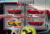 Ferrari Car Transportation Luxury High Speed Souvenir Sheet of 4 Stamps MNH