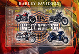 Congo Motorcycle Harley Davidson Tri Glide Ultra Classic Souvenir Sheet of 4 MNH