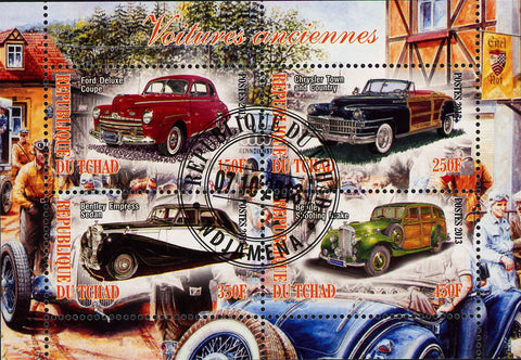 Antique Classic  Vintage Car Souvenir Sheet of 4 Stamps