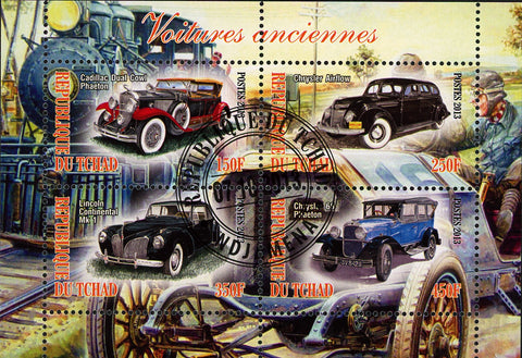 Antique Classic  Vintage Car Transportation Souvenir Sheet of 4 Stamps