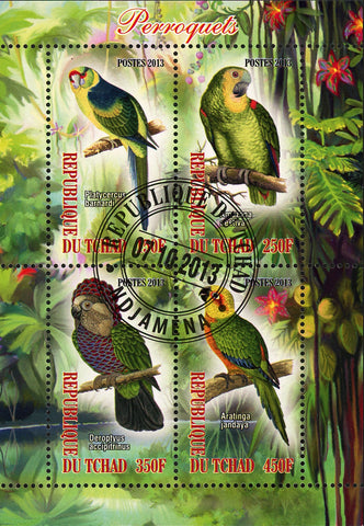 Parrot Bird Cacatua Alba Souvenir Sheet of 4 Stamps