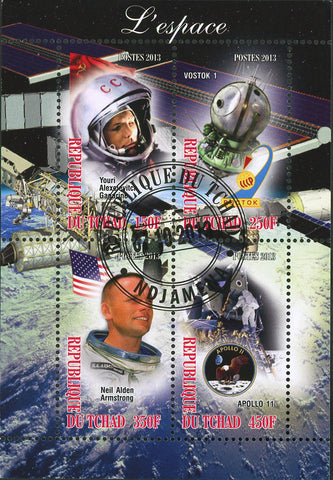 Apollo Satellite Space Astronautics Galaxy Vostok 1 Souvenir Sheet of 4 Sta