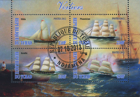 Sailing Ship Boat Ocean Souvenir Sheet of 4 Stamps