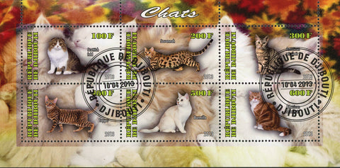 Cat Domestic Animal Burmilla Souvenir Sheet of 6 Stamps