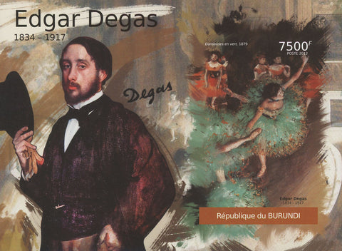 Famous Painter Edgar Degas Imperforated Souvenir Sheet Mint NH