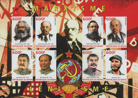 Benin Marxism Leninism Fidel Castro Stalin Lenin Imperforated Souvenir Sheet of