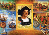 Christopher Columbus Ships Ocean Map Souvenir Sheet Mint NH