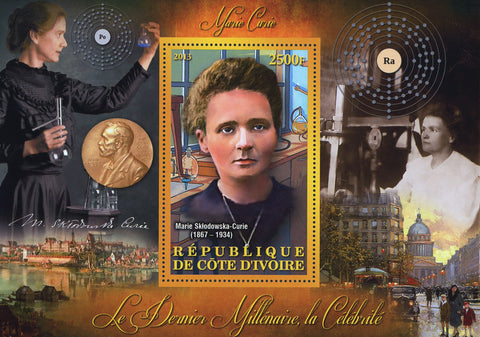 Cote D'Ivoire Marie Curie Radioactivity Science Souvenir Sheet Mint NH