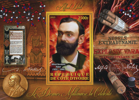 Alfred Nobel Explosives Famous People Souvenir Sheet Mint NH