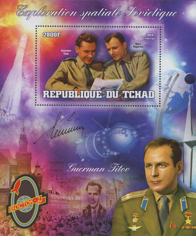 Soviet Spatial Exploration Space Military Guerman Titov Souvenir Sheet Mint