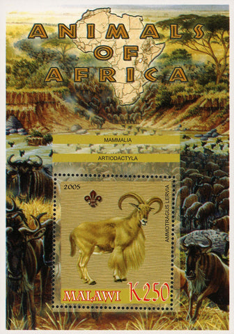 Malawi Animals of Africa Mammals Ammotragus Lervia Souvenir Sheet Mint NH