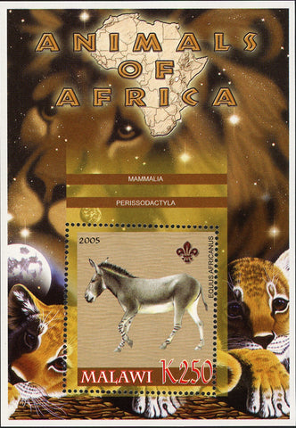 Malawi Animals of Africa Mammals Equus Africanus Souvenir Sheet Mint NH