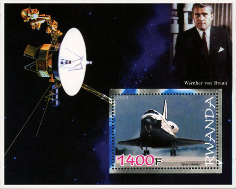 Satellite Space Astronautics Galaxy Space Ship Rocket Souvenir Sheet MNH