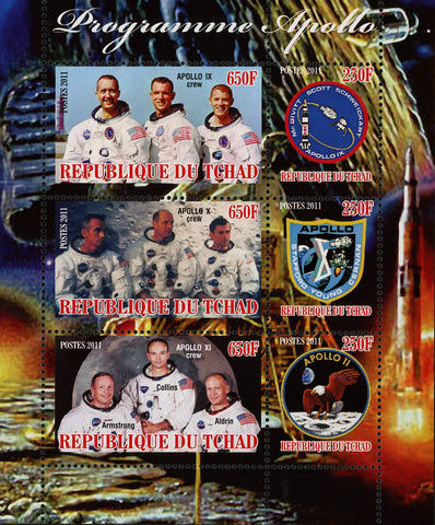 Apollo Satellite Space Astronautics Galaxy Souvenir Sheet of 6 Stamps MNH