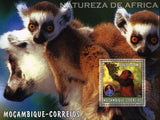 African Nature Monkey Lemur Souvenir Sheet Mint NH