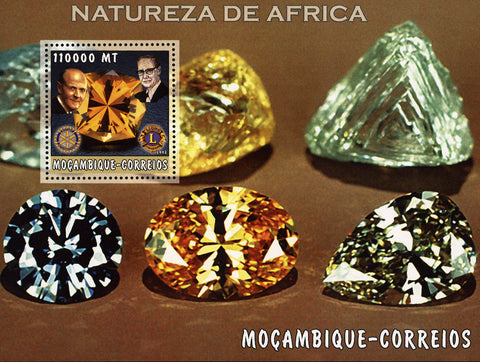 African Nature Precious Stone Mineral Souvenir Sheet Mint NH