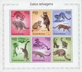 Wild Cats Souvenir Sheet of 6 Stamps Mint NH