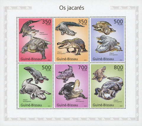 Alligators Mississippiensis Souvenir Sheet of 6 Stamps Mint NH