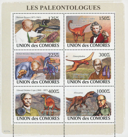Paleontologists Science Souvenir Sheet of 6 stamps Mint NH