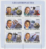 Astronauts Satellite Capsules Moon Space Souvenir Sheet of 6 Stamps Mint