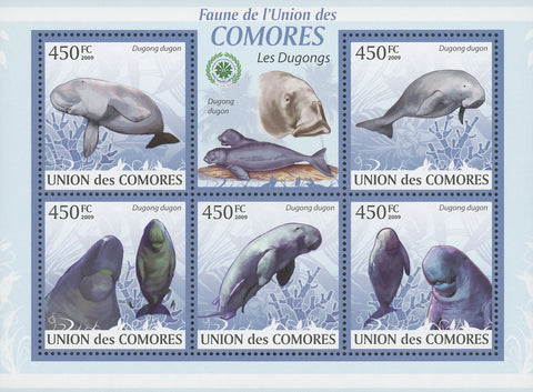 Dugongs Dugon Marine Fauna Souvenir Sheet of 5 Stamps Mint NH