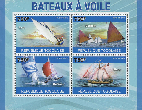 Sailing Boats Souvenir Sheet of 4 Stamps Mint NH