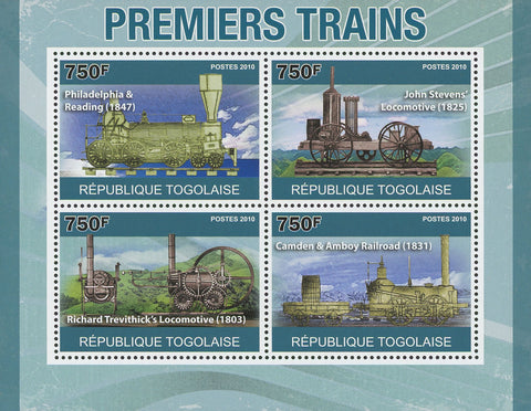 First Trains Souvenir Sheet of 4 Stamps Mint NH