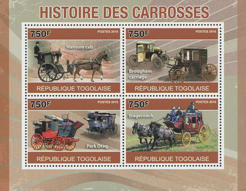 Carriages History Souvenir Sheet of 4 Stamps Mint NH