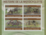 Motorcycle History Souvenir Sheet of 4 Stamps Mint NH