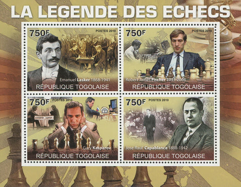 Chess Legends Sports Souvenir Sheet of 4 Stamps Mint NH