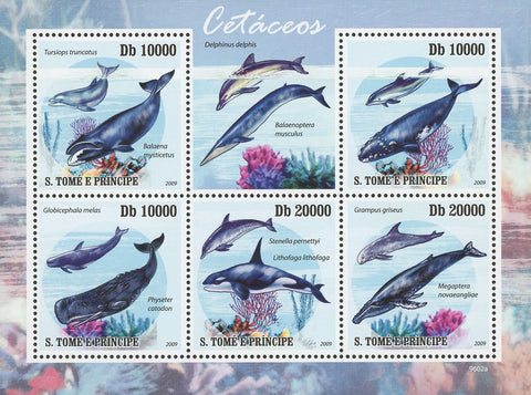 Cetaceans Souvenir Sheet of 5 Stamps Mint NH