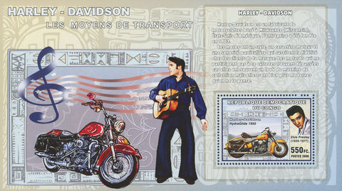Motorcycle Harley Davidson Elvis Presley Souvenir Sheet Mint NH