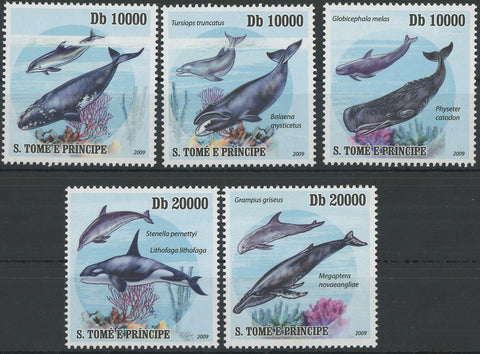 Cetaceans Whale Coral Marine Fauna Ocean Serie Set of 5 Stamps MNH
