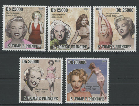 Marilyn Monroe Famous Characters Serie Set of 5 Stamps MNH