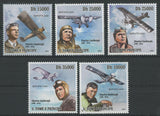 Aviator Charles Lindberg Airplane Serie Set of 5 Stamps MNH