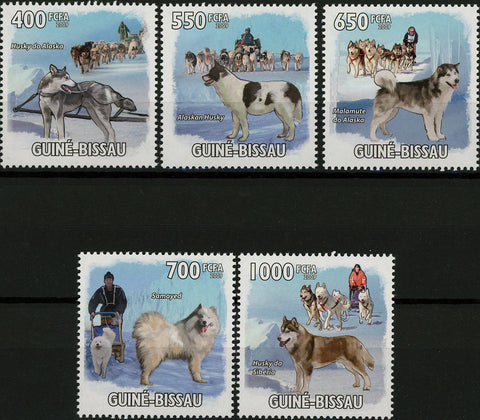 Sled Dogs Alaskan Husky Serie Set of 5 Stamps Mint NH