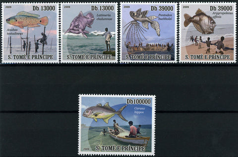 Fish Fishing Ocean Fauna Marine Serie Set of 5 Stamps Mint NH