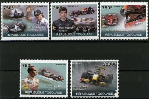 Formula 1 Car Racing Speed Championship Driver Serie Set of 5 Stamps MNH