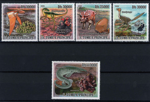 Dinosaur and Mineral Pre Historic Animal Nature Serie Set MNH