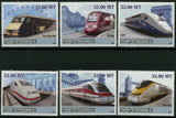 European High Speed Train Transportation Serie Set of 6 Stamps MNH