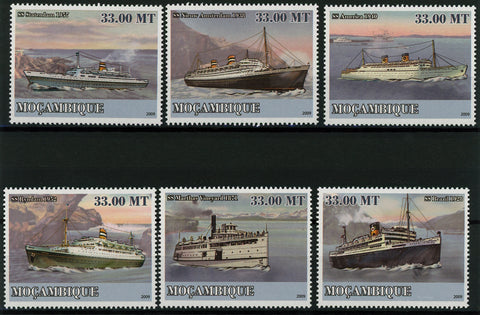 Maritime Transport SS Ocean Marine Mountain Serie Set of 6 Stamps MNH