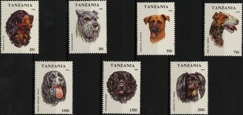Tanzania Dog Domestic Animal Canis Canine Serie Set of 4 Stamps Mint NH