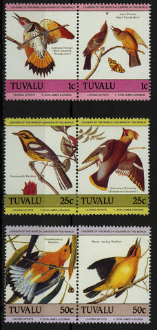 Tuvalu Bird James Audubon Flower Serie Set of 6 Stamps Mint NH