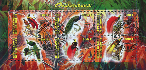 Birds Pavo Cristatus Peacock Souvenir Sheet of 6 Stamps